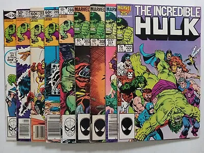 Buy Marvel The Incredible Hulk 259 283 285 286 302 308 314 322 Copper Age Comic Lot • 31.54£