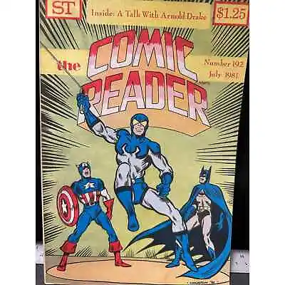 Buy The Comic Reader No. 192 July 1981 Volume 1 Marvel Batman Captain America Magazi • 15.89£