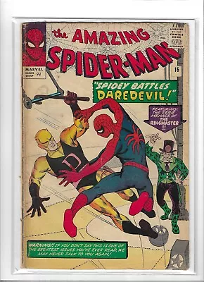 Buy Amazing Spider-Man # 16 Good/Very Good [1964] Daredevil X-Over • 425£