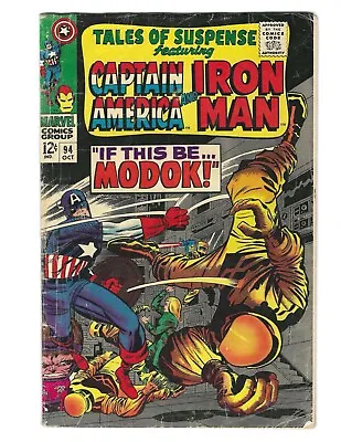 Buy Tales Of Suspense #94 1967 VG/VG+  Iron Man Captain America 1st MODOK! Combine • 55.96£