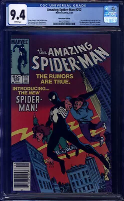 Buy Amazing Spider-Man #252 (News) CGC 9.4 Tied For 1st Black Costume, AF #15 Homage • 197.79£