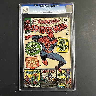 Buy Amazing Spider-Man #38 CGC 6.5 (1966) Stan Lee - LAST STEVE DITKO ISSUE! • 165.24£