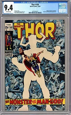 Buy Thor #169 Cgc 9.4 Off-white Pages Marvel Comics 1969 • 573.19£