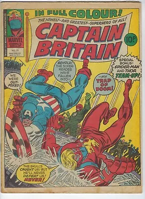 Buy CAPTAIN BRITAIN # 22 - Mar 1977 - GD/VGF 5.0 - Captain America, Red Skull • 4.95£