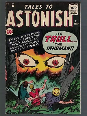 Buy Marvel Comics Tales To Astonish 21 6.0 FN 1961 Trull The Inhuman • 319.99£