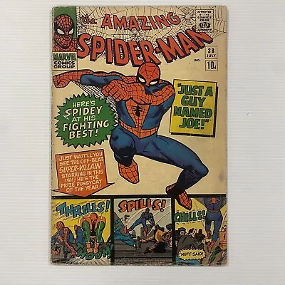 Buy Amazing Spider-Man #38 1966 GD/VG Pence Copy Final Ditko Art • 96£