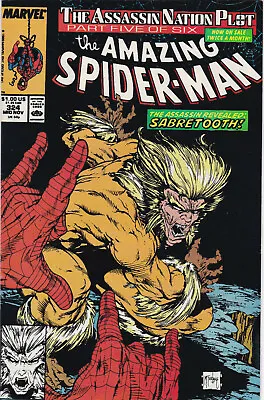 Buy AMAZING SPIDER-MAN #324 NMINT McFARLANE ART SABERTOOTH COVER MARVEL COMICS 1989 • 14.35£
