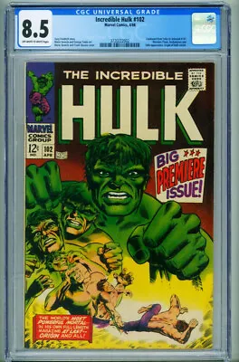 Buy INCREDIBLE HULK #102 1967 CGC 8.5-Marvel-Origin Of Hulk 3720222002 • 717.47£
