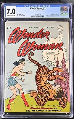 Buy Wonder Woman #15  (DC Comics 1945) CGC 7.0 • 1,100£