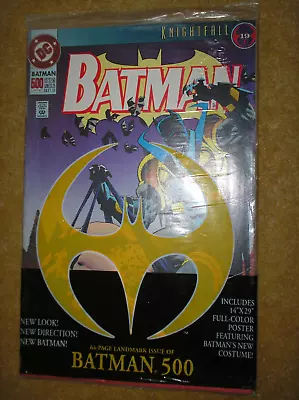 Buy Batman # 500 Knightfall Polybagged W/poster Moench Aparo $2.50 1993 Dc Comic Bk • 0.99£