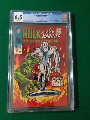 Buy Tales To Astonish #93 CGC 6.5 White Pages 1967 Classic Silver Surfer Hulk C/S • 233.52£