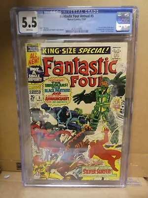 Buy Marvel Comics Fantastic Four 5 Annual CGC 5.5 1967 1st Appearance Phycho Man • 144.99£