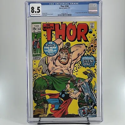 Buy Thor #184 CGC 8.5 (1971) - 1st Appearance The Silent One - Free Shipping • 93.29£
