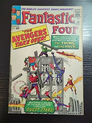 Buy Fantastic Four ( 1964) #26 * FF And Avengers , Thing Vs Hulk *  Kirby   Fine+/Vf • 225.32£