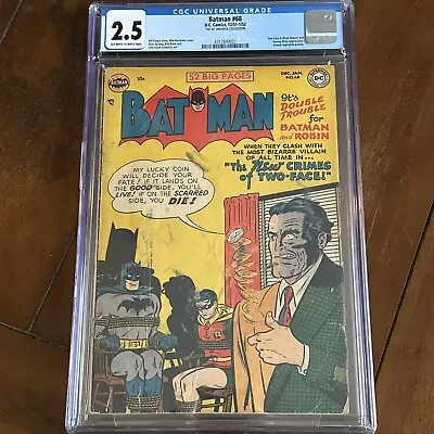 Buy Batman #68 (1952) - Two-Face! - CGC 2.5! • 579.42£