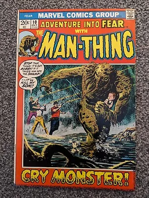 Buy Adventure Into Fear 10. Man-Thing. Marvel 1972. 1st Solo Man-Thing Series Begins • 39.98£