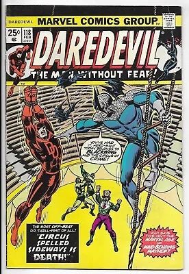 Buy Daredevil #118 MARVEL COMIC BOOK Black Widow 1st Blackwing & Cirus Of Crime 1975 • 14.40£