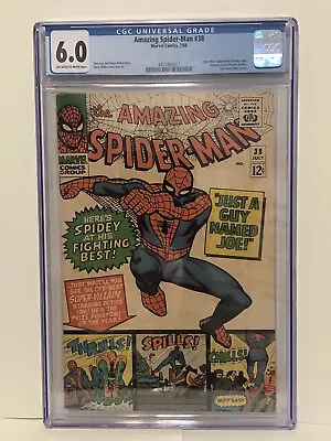 Buy Amazing Spider-Man #38 Marvel Comics 1966 CGC 6.0 2nd Mary Jane Final Ditko ASM • 158.12£