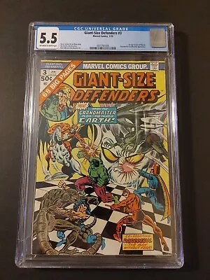 Buy Cgc 5.5 Giant-size Defenders #3 Ow Pages 1st Appearance Of Korvac Guardians 1975 • 43.48£