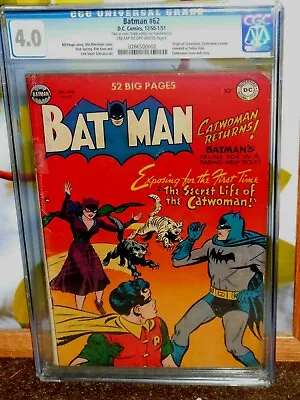 Buy Batman #62 Cgc 4.0 Origin Of Catwoman Golden Age • 1,185.90£