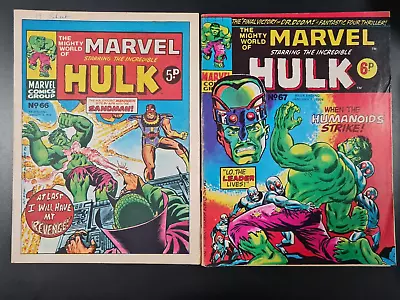 Buy The Mighty World Of Marvel Starring Hulk / Avengers #66 & #67 Marvel Uk 1973 • 0.99£