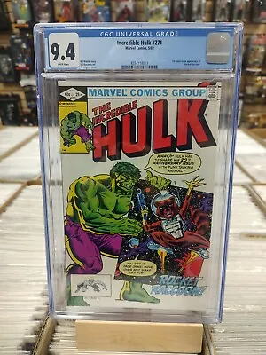Buy Incredible Hulk 271 CGC 9.4 1st Comic Book Rocket Raccoon • 219.87£