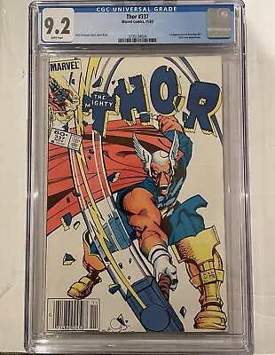 Buy Thor 337 Newsstand CGC 9.2 1st Appearance Of Beta Ray Bill Marvel 1983 • 95.04£