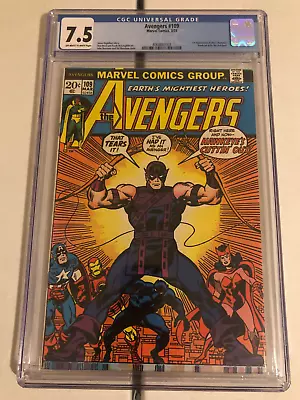 Buy Avengers 109 (Marvel 1973) CGC 7.5 VF-, Hawkeye Quits The Avengers Free Shipping • 39.97£