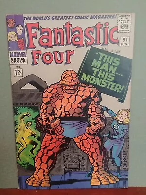 Buy Fantastic Four #51 1st App Negative Zone! Kirby 1966,This Man This Monster 5.5 • 78.73£