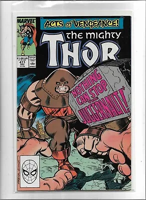 Buy Thor #411, NM- 9.2, 1st Appearance New Warriors; Juggernaut • 27.59£