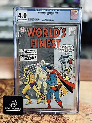 Buy World's Finest Comics #106 DC 1959 Comics Book CGC 4.0 *MP • 117.80£