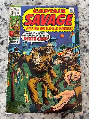 Buy Captain Savage #18 Vol. 1 (Marvel, 1970) Key 1st Bronze Age Issue, Ungraded • 8£