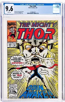 Buy The Mighty Thor #449 CGC 9.6 Marvel 1992 White Pages Odin Appearance! Avengers • 95.89£