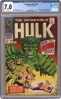 Buy Incredible Hulk #102 CGC 7.0 1968 4042037010 • 252.30£