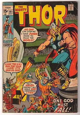 Buy Marvel Comics VG+  THOR  #181 1970  AVENGERS LOKI App • 15.59£