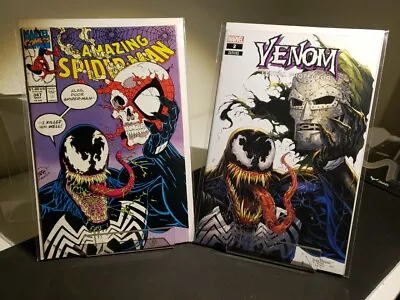 Buy Amazing Spider-Man #345 + Venom Lethal Protector II #2 (Tyler Kirkham Homage) • 23.99£
