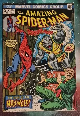 Buy Amazing Spiderman 124 First Appearance Of The Man-Wolf! Bronze Age 🔑  Very Rare • 135£