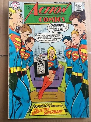 Buy August 1968 DC Action Comics 366 Supergirl’s Search For The Substitute Superman • 8.10£