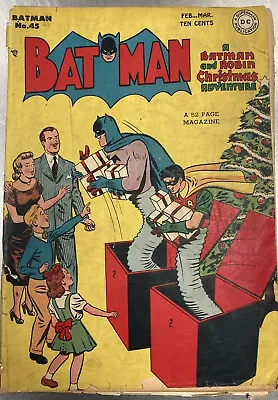 Buy Batman #45 Feb- Mar 1948 Golden Age Batman And Robin Xmas Adventure! Ira Schnapp • 549.99£