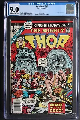 Buy THOR ANNUAL #5 1976 1st Toothgnasher Toothgrinder 1976 ASGARD Vs OLYMPUS CGC 9.0 • 143.11£