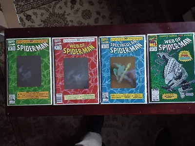 Buy Web Of Spider-Man #90 #100 Spectacular #189 Spider-Man #26 Hologram/Foil Set NM • 31.62£