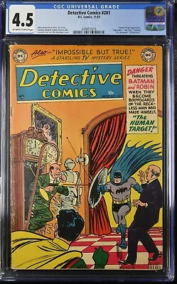 Buy DETECTIVE COMICS #201 CGC 4.5 Off White Pages The Human Target App • 281.23£