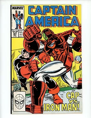 Buy Captain America #341 Comic Book 1988 VF Marvel Comics Direct Iron Man • 3.95£