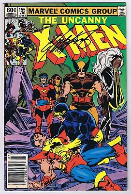 Buy Uncanny X-Men #155 Newsstand VF Signed W/COA Chris Claremont 1st App Brood 1982 • 67.93£