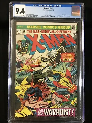 Buy X-Men #95 CGC 9.4 Death Of Thunderbird, 2nd New Team, Marvel 1975 • 633.29£