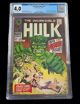 Buy Hulk #102 CGC 4.0 1968 OW/W PGS 1st Issue Avengers Marvel Comics • 107.94£