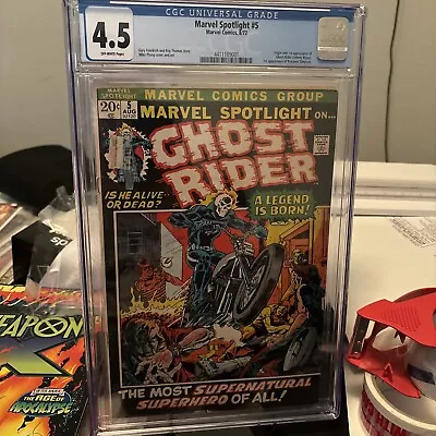 Buy Marvel Spotlight #5 CGC VG+ 4.5 1st Appearance Ghost Rider! Ploog See Photos! • 718.77£