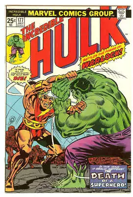 Buy Incredible Hulk #177 7.5 // Battle Of Hulk Vs Adam Warlock Marvel Comics 1974 • 44.77£