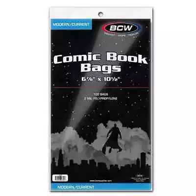 Buy (100) BCW 6 7/8  Current Modern Age Comic Book Storage Poly Bags Archival • 11.56£