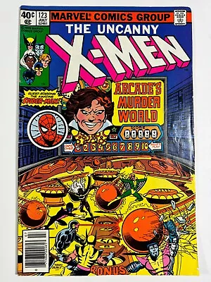 Buy UNCANNY X-MEN #123 : Arcade’s Murder World W/ SPIDER-MAN APP 1979 Marvel Comics • 15.81£